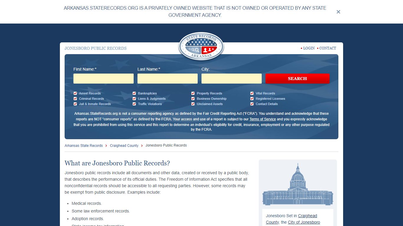 Jonesboro Arrest and Public Records | Arkansas.StateRecords.org