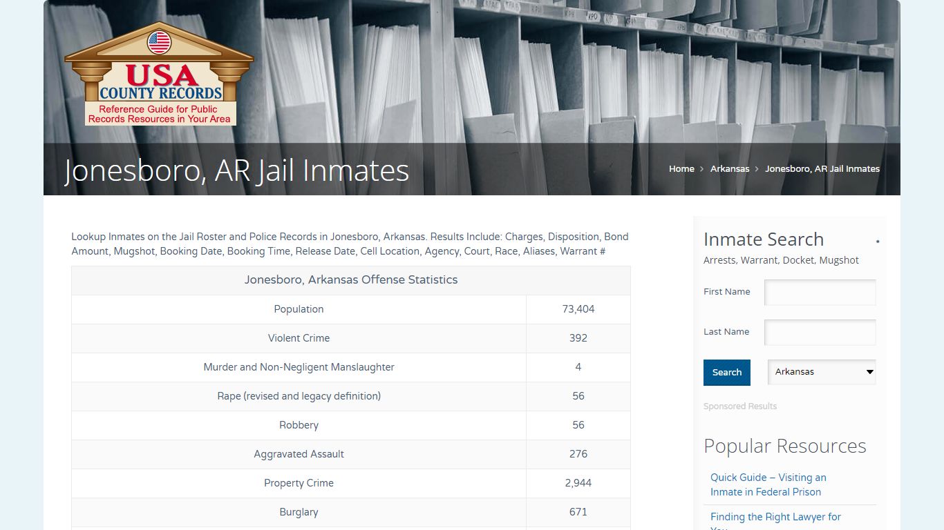Jonesboro, AR Jail Inmates | Name Search - USA County Records